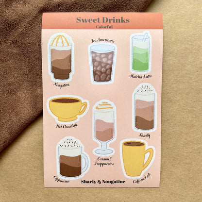 Sweet Drinks - Planche de Stickers Colorée - Automne 2023