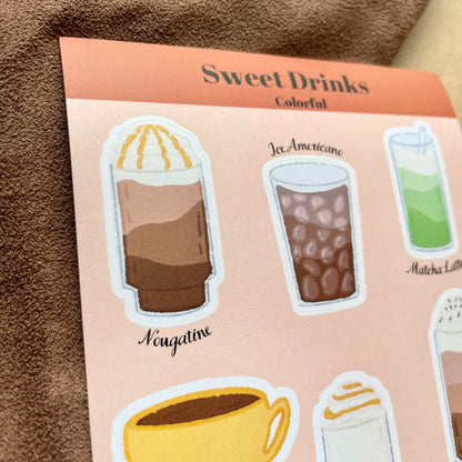 Sweet Drinks - Planche de Stickers Colorée - Automne 2023