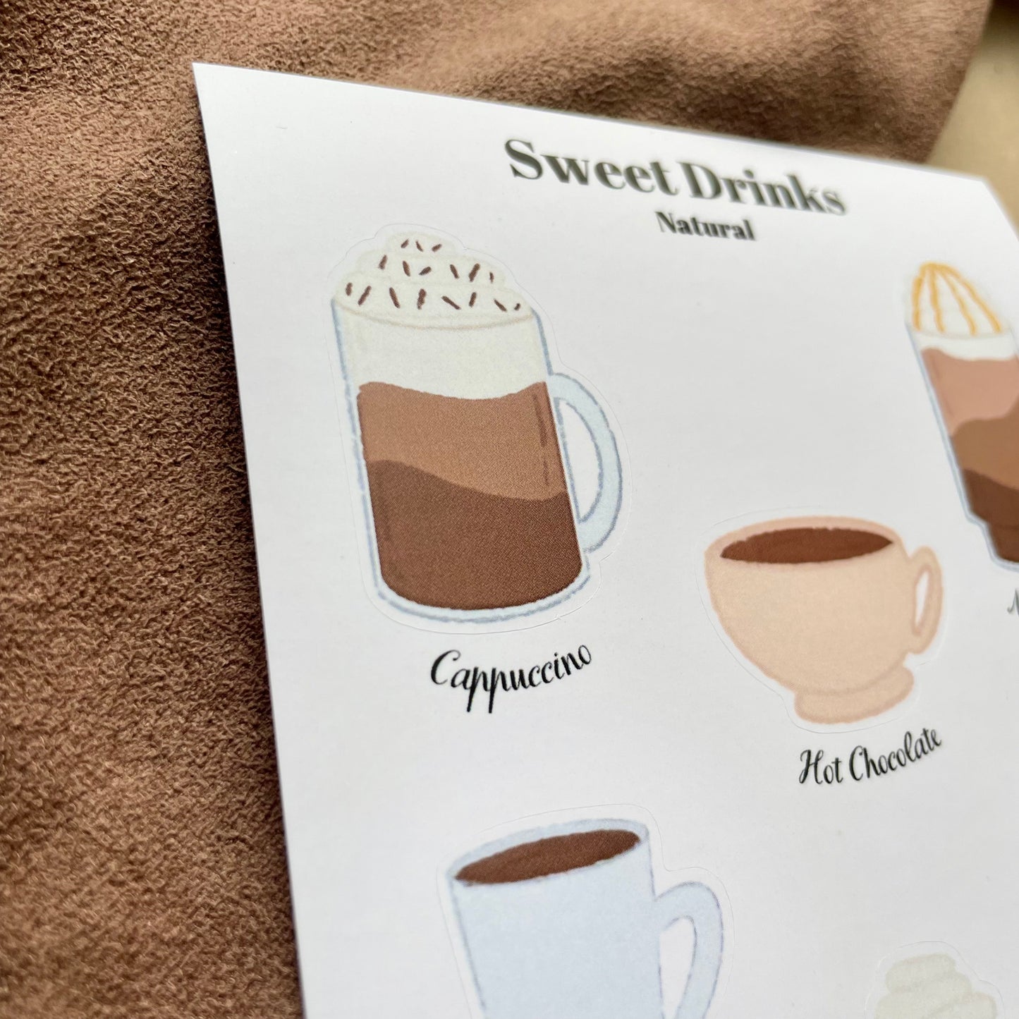 Sweet Drinks - Planche de Stickers Naturelle - Automne 2023